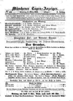 Münchener Tages-Anzeiger Sonntag 2. März 1856