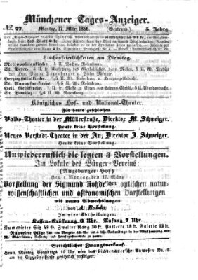 Münchener Tages-Anzeiger Montag 17. März 1856