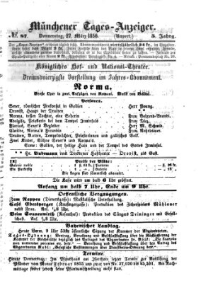 Münchener Tages-Anzeiger Donnerstag 27. März 1856