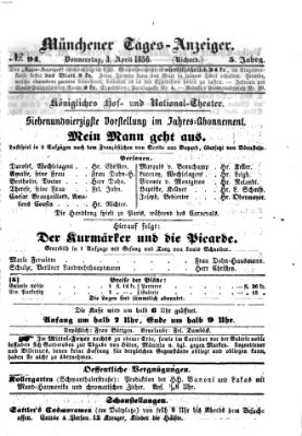 Münchener Tages-Anzeiger Donnerstag 3. April 1856