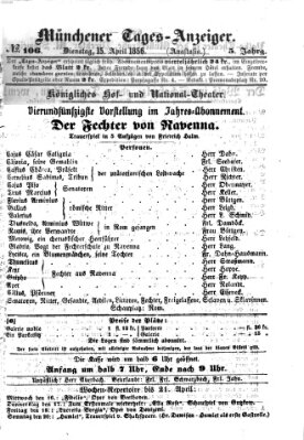 Münchener Tages-Anzeiger Dienstag 15. April 1856