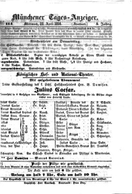 Münchener Tages-Anzeiger Mittwoch 23. April 1856