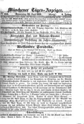 Münchener Tages-Anzeiger Donnerstag 24. April 1856