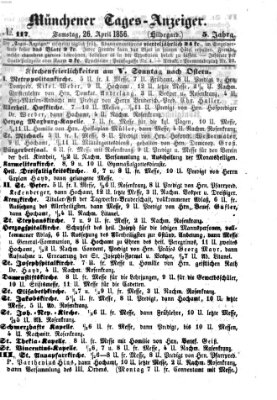 Münchener Tages-Anzeiger Samstag 26. April 1856