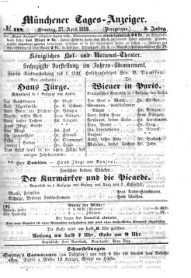 Münchener Tages-Anzeiger Sonntag 27. April 1856