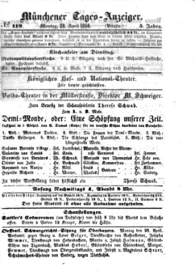 Münchener Tages-Anzeiger Montag 28. April 1856