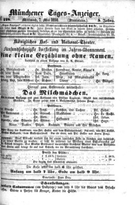 Münchener Tages-Anzeiger Mittwoch 7. Mai 1856