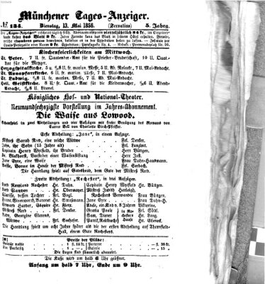 Münchener Tages-Anzeiger Dienstag 13. Mai 1856