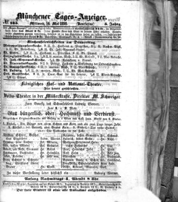 Münchener Tages-Anzeiger Mittwoch 14. Mai 1856