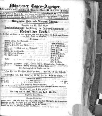 Münchener Tages-Anzeiger Montag 19. Mai 1856