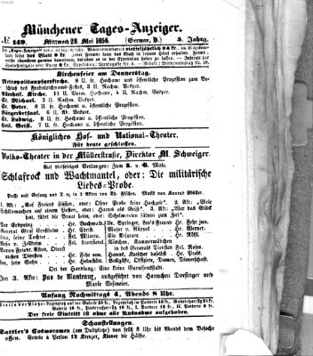 Münchener Tages-Anzeiger Mittwoch 28. Mai 1856