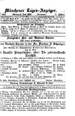 Münchener Tages-Anzeiger Montag 2. Juni 1856