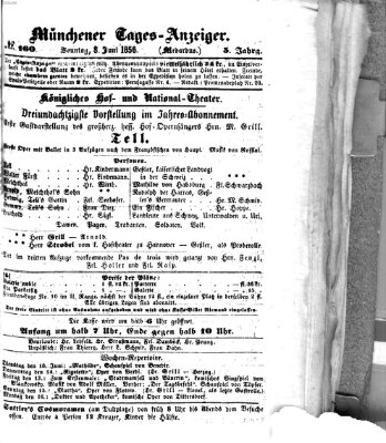 Münchener Tages-Anzeiger Sonntag 8. Juni 1856