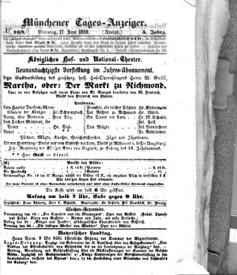 Münchener Tages-Anzeiger Dienstag 17. Juni 1856