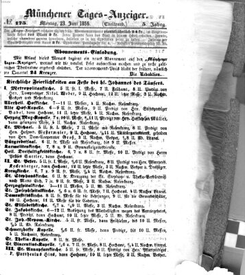 Münchener Tages-Anzeiger Montag 23. Juni 1856