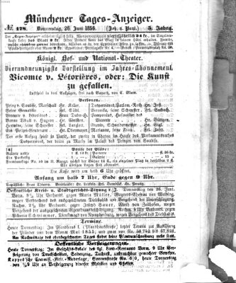 Münchener Tages-Anzeiger Donnerstag 26. Juni 1856