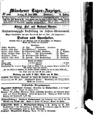 Münchener Tages-Anzeiger Freitag 27. Juni 1856