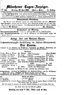 Münchener Tages-Anzeiger Sonntag 29. Juni 1856