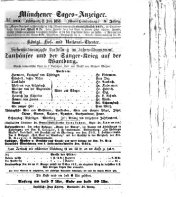 Münchener Tages-Anzeiger Mittwoch 2. Juli 1856