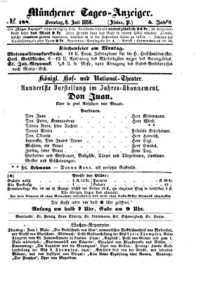 Münchener Tages-Anzeiger Sonntag 6. Juli 1856