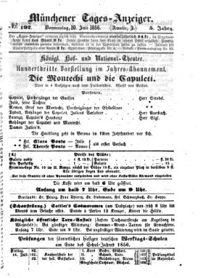 Münchener Tages-Anzeiger Donnerstag 10. Juli 1856