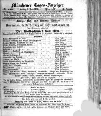 Münchener Tages-Anzeiger Freitag 11. Juli 1856