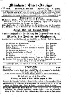 Münchener Tages-Anzeiger Donnerstag 31. Juli 1856