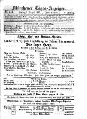 Münchener Tages-Anzeiger Freitag 1. August 1856