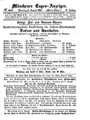 Münchener Tages-Anzeiger Dienstag 5. August 1856