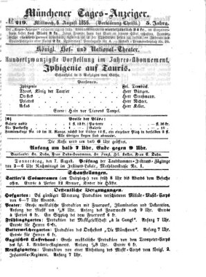 Münchener Tages-Anzeiger Mittwoch 6. August 1856