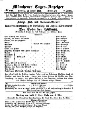 Münchener Tages-Anzeiger Dienstag 12. August 1856