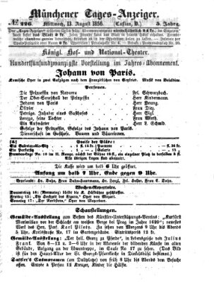 Münchener Tages-Anzeiger Mittwoch 13. August 1856