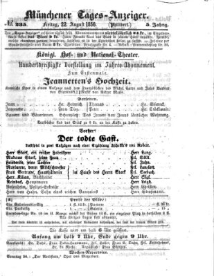 Münchener Tages-Anzeiger Freitag 22. August 1856