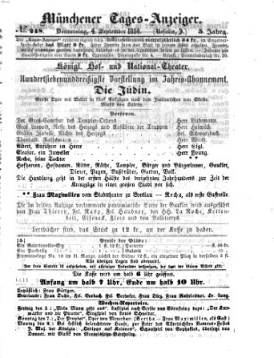 Münchener Tages-Anzeiger Donnerstag 4. September 1856