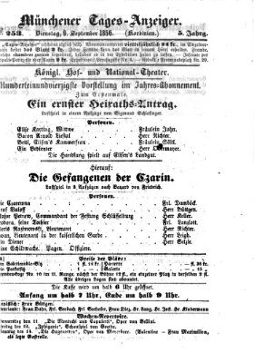 Münchener Tages-Anzeiger Dienstag 9. September 1856