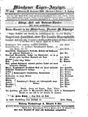 Münchener Tages-Anzeiger Mittwoch 10. September 1856