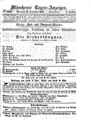 Münchener Tages-Anzeiger Dienstag 16. September 1856