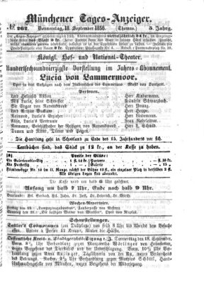 Münchener Tages-Anzeiger Donnerstag 18. September 1856