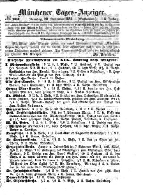 Münchener Tages-Anzeiger Samstag 20. September 1856