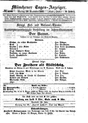 Münchener Tages-Anzeiger Freitag 26. September 1856