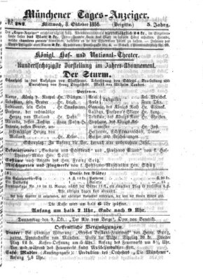 Münchener Tages-Anzeiger Mittwoch 8. Oktober 1856