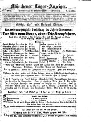 Münchener Tages-Anzeiger Donnerstag 9. Oktober 1856