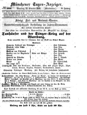 Münchener Tages-Anzeiger Sonntag 12. Oktober 1856