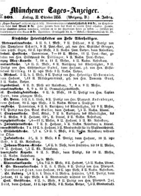 Münchener Tages-Anzeiger Freitag 31. Oktober 1856