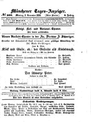 Münchener Tages-Anzeiger Montag 3. November 1856