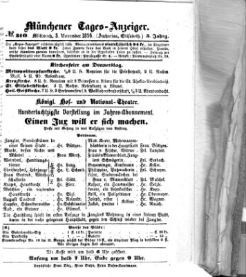 Münchener Tages-Anzeiger Mittwoch 5. November 1856