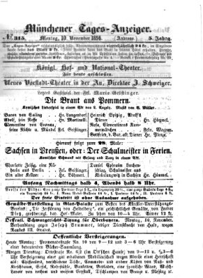 Münchener Tages-Anzeiger Montag 10. November 1856