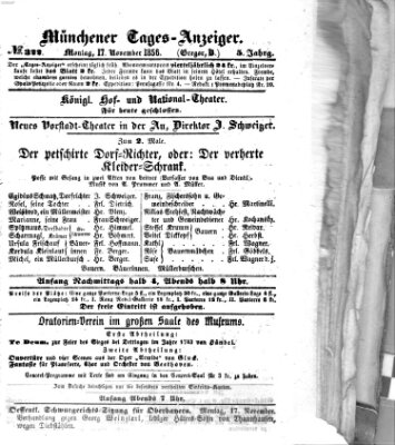 Münchener Tages-Anzeiger Montag 17. November 1856