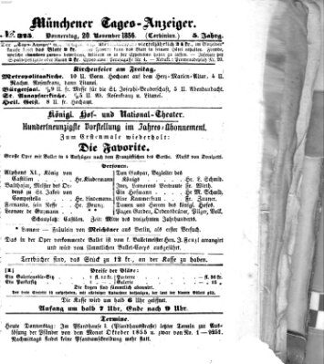 Münchener Tages-Anzeiger Donnerstag 20. November 1856