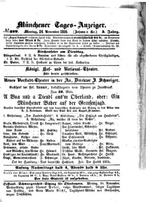 Münchener Tages-Anzeiger Montag 24. November 1856